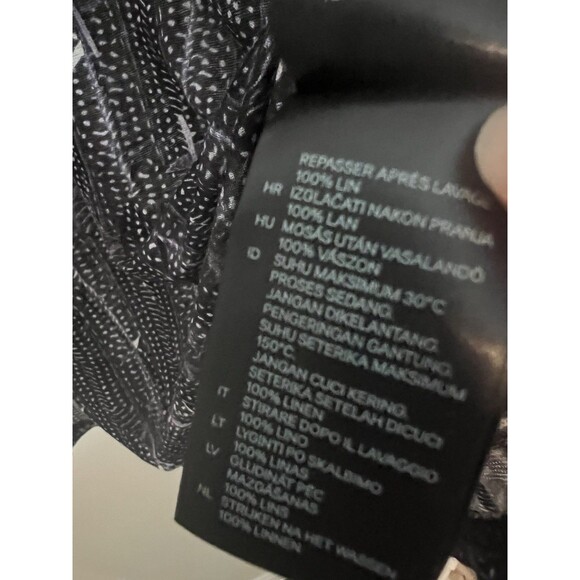 Isabel Marant H&M Linen Top Slate Blue Print Knit Blouse Size 10 Brand New - Picture 8 of 9